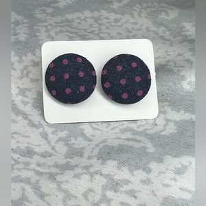 Metal-free Polka Dot Button Earrings, Plastic Post Allergy Free Hypoallergenic